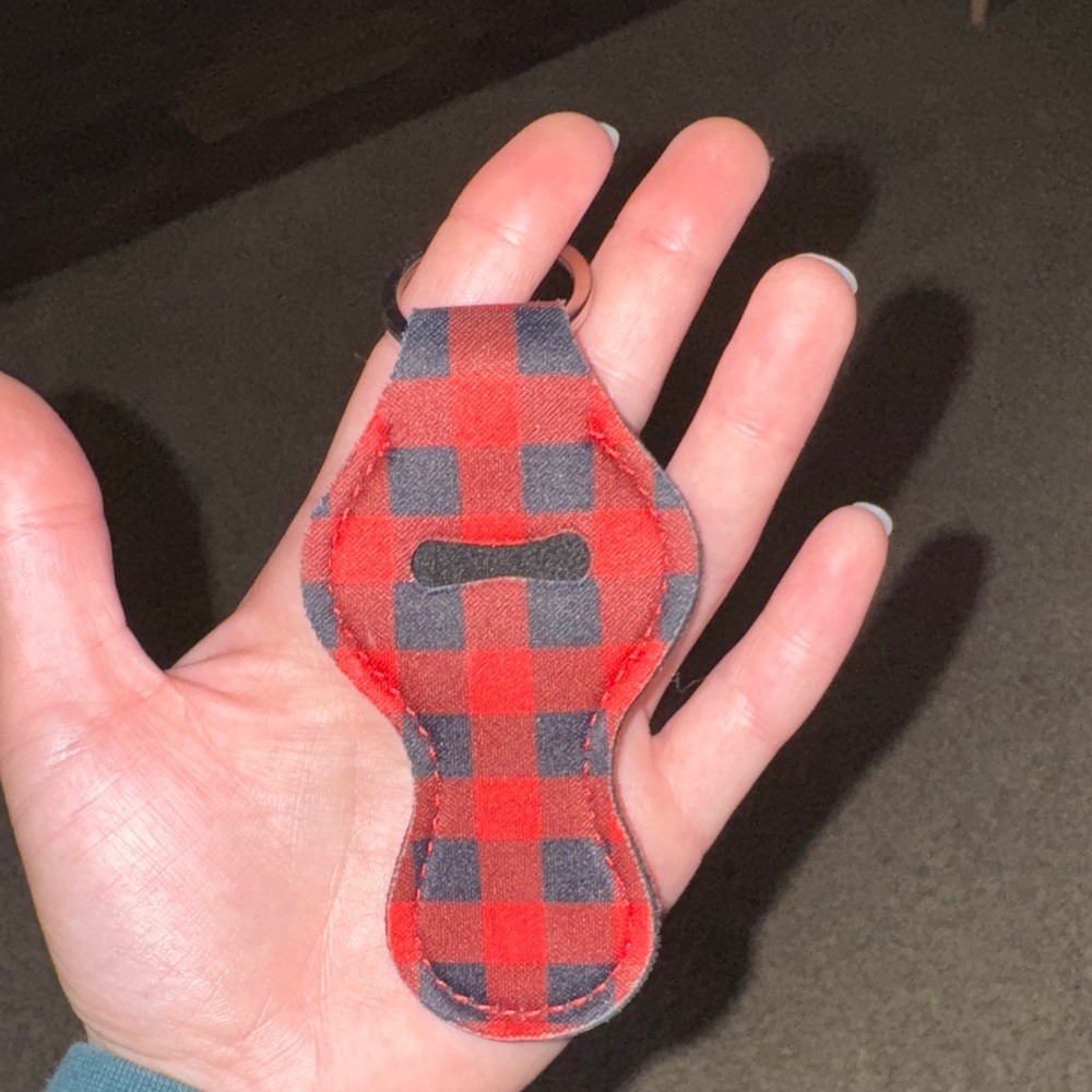 Red and Black Plaid Chapstick Holder